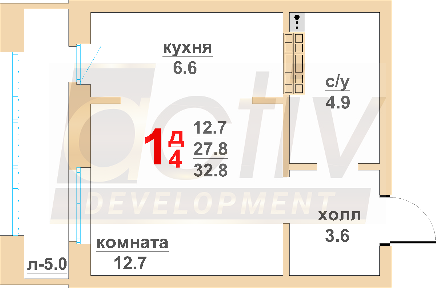 Планировка 1-комн.