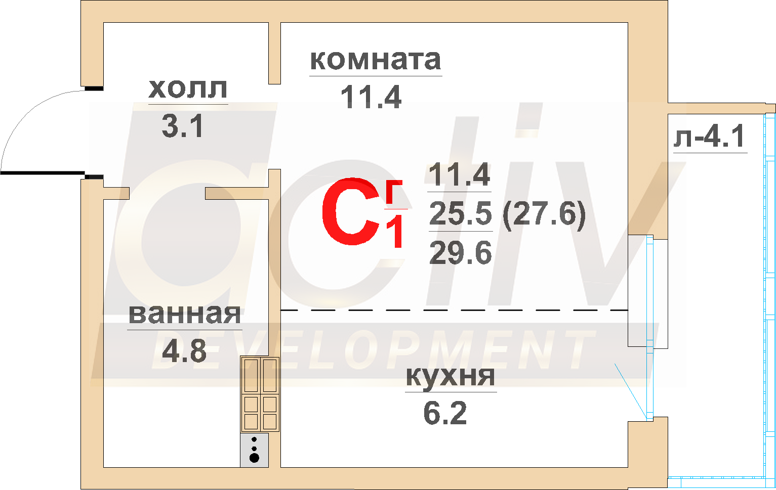 Планировка Студия