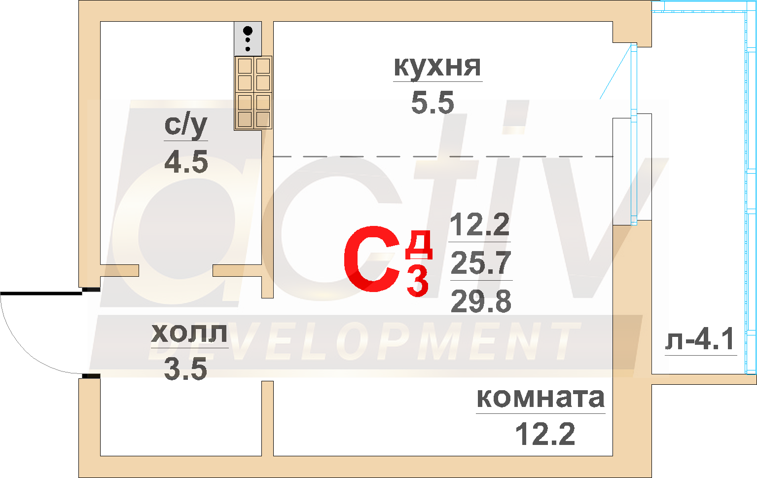 Планировка Студия